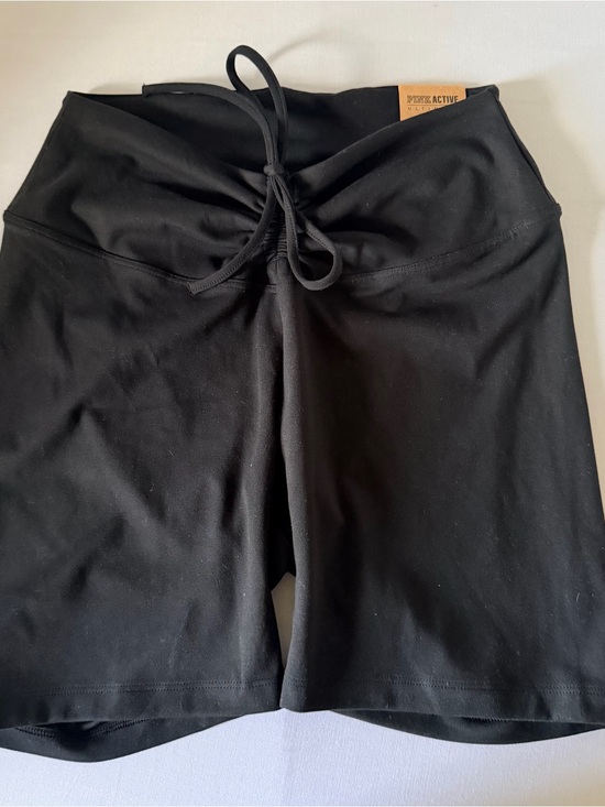 PINK Victoria's Secret Pants - PINK Victoria's Secret Black Drawstring High-Rise Athletic Shorts
